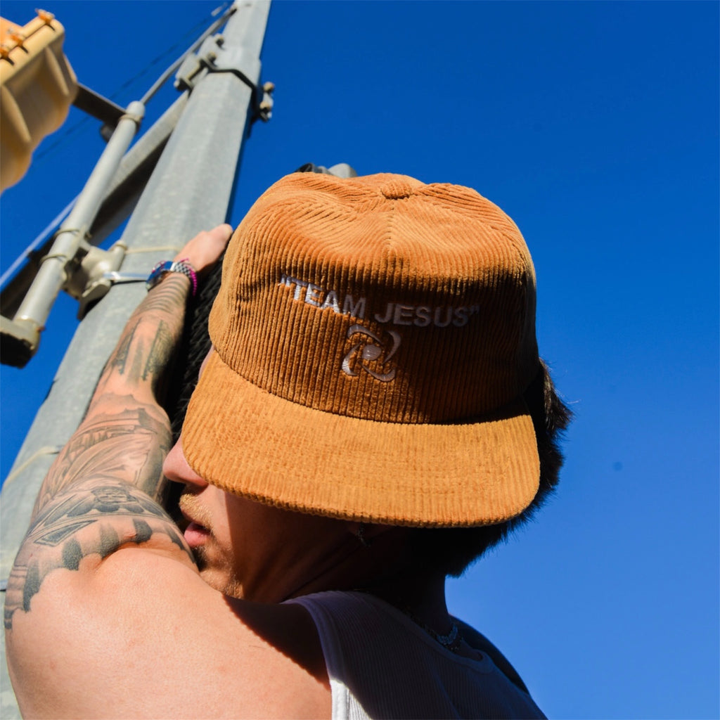 Khaki Team Jesus Corduroy Adjustable Hat