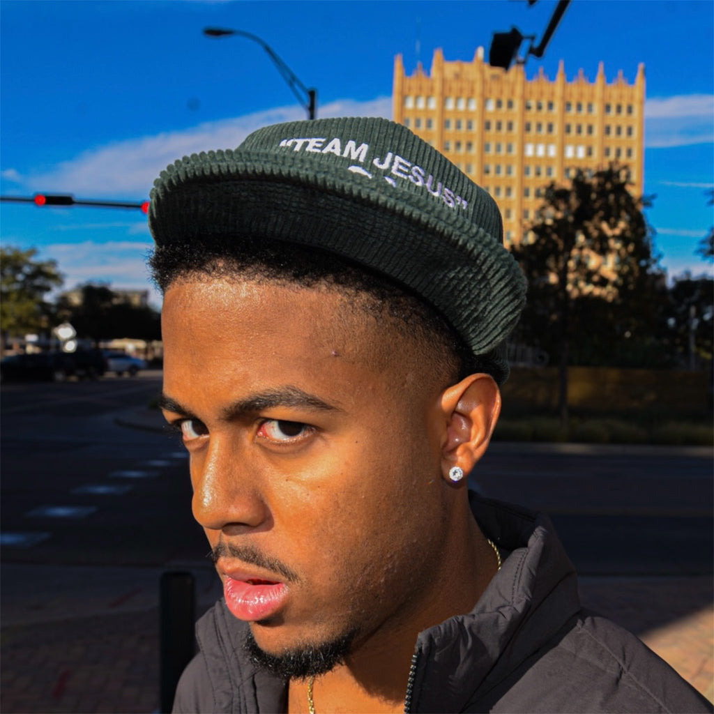 Green Team Jesus Corduroy Adjustable Hat