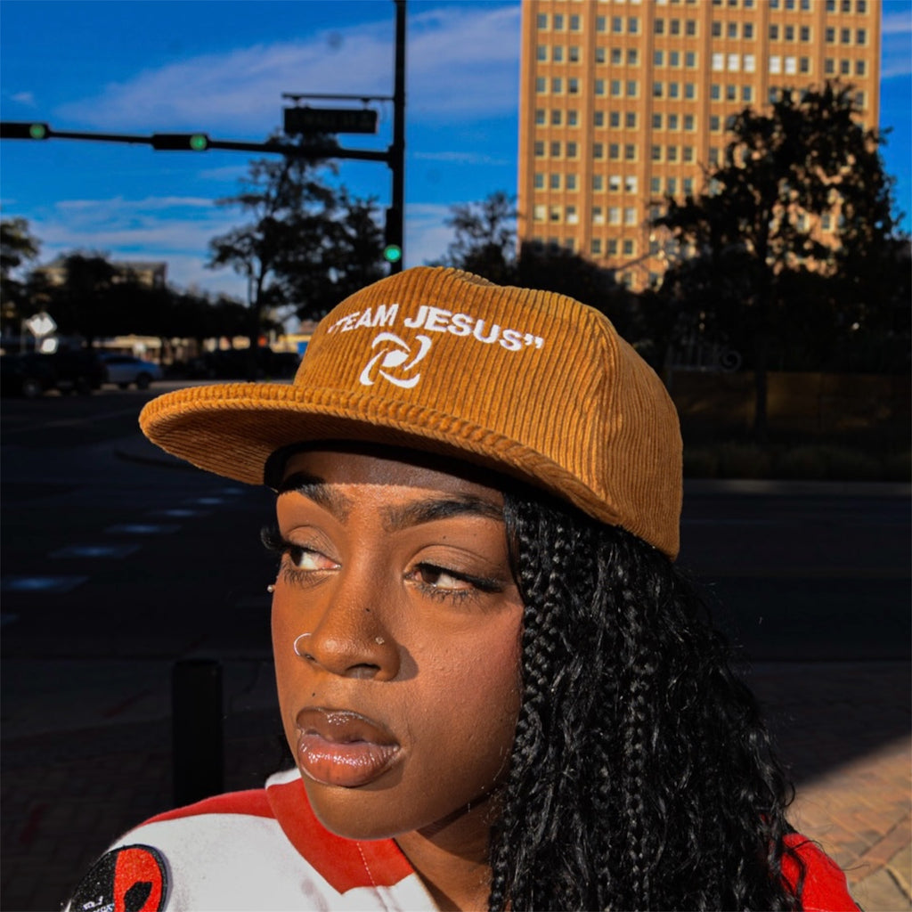 Khaki Team Jesus Corduroy Adjustable Hat