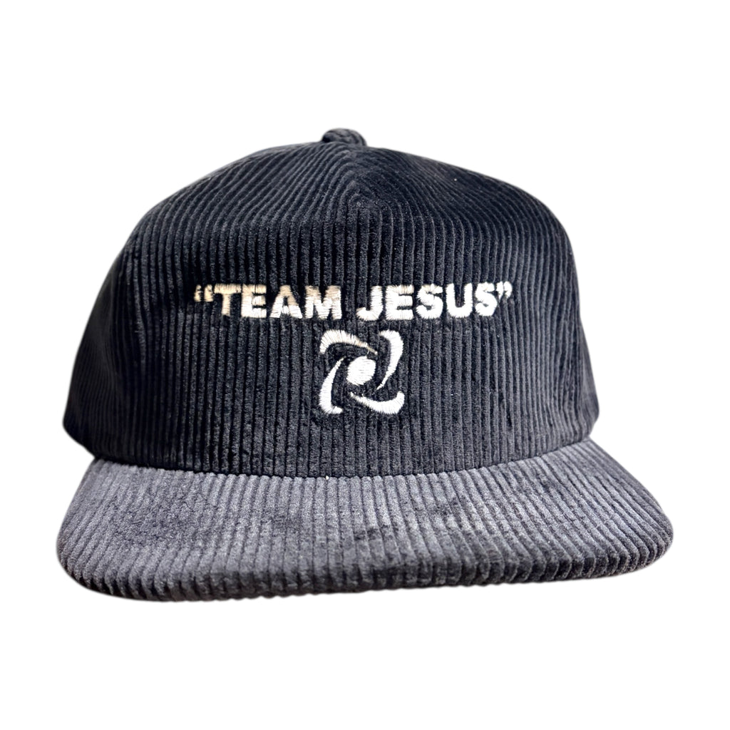 Black Team Jesus Corduroy Adjustable Hat